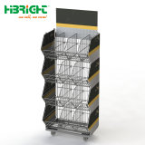 Supermarket Plastic Coated Stacking Wire Basket Rack