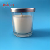 Straight Clear Glass Jar White Plain Candle with Metal Lid