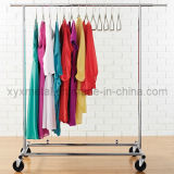 Fashion Stainless Steel Rolling Metal Display Rack for Women Clothes