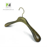 Vintage Green Wooden Clothes Hanger with Brass Hook