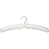 Hotel Ivory and Black Satin Hanger with Silver Hook