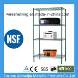 4 Tier Heavy Duty Green Wire Rack for Store Use with NSF Approved