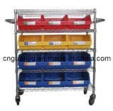 Wire Shelving Trolley with Bins Unit (WST4018-005)