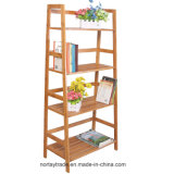 Fine Folded Bamboo 4-Shelf Rack Ladder-Shaped for Daily Use