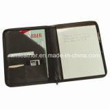 Zipper Document Holder Leather Portfolio Folder