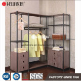 New Patent Modern Bedroom Steel-Wooden Clothes Rack with Drawer