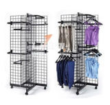 Grocery Store Metal Wire Display Spinning Racks with Grid Hooks