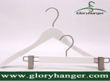 White Color Wood Coat Hanger for Fashion Clothing Display