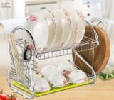 Rust-Resistance Stainless Steel 2 Tier Dish Drainer with Cutlery Drainer