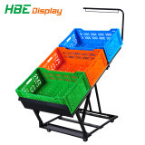 Collapsible and Foldable Metal Vegetable and Fruit Display Rack with Crates and Price Tag