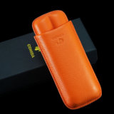 Cohiba Orange Soft Leather Cigar Case Holder 2 Tube (ES-EB-117)