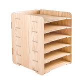 6 Layers DIY Wooden Office Stationery Storage Shelf