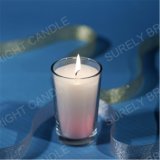 Glass Jar Candle with Color Changing of White Candle