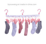 Plastic Folding Underwear Hanger with 29clips