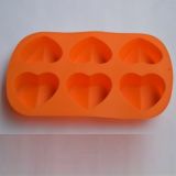 Eco-Friendly 6 Cavities Hear Shape Silicone Mold Cup Cake Moulds