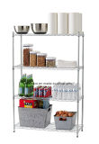 Adjustable 4 Tier Shining Chrome Kitchen Wire Shelving Home Food & Drink Pantry Storage Rack