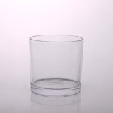 Straight Pressed High White Glass Candle Holder