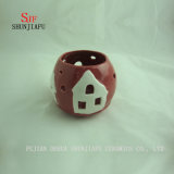 Ceramic Candle Cup Candle Holder for Lights, Red Color/a
