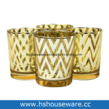 Golden Cylinder Glass Votive Candle Holder