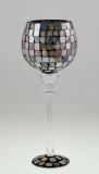 Wholesale LED Mosaic Wine Bottle Glass Candle Holder