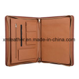 PU Office Compendium Organizer A4 Size Leather Portfolio with Handle