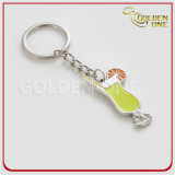 Cooktail Cup Shape Shiny Nickel Plated Metal Keychain