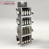 Floor Metal Shopping Center Wine Display Rack with Header