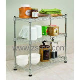 Multi-Functional Chrome Metal Wire Kitchen Shelf Rack for Home