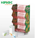 Wire Stacking Basket Rack for Supermarket with Side Advertising Board