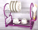 Kitchen Storage Dish Drying Rack with Tray 2 Tier