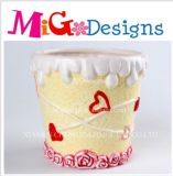 Icecream Mug Flower Decorated Ceramic Canister