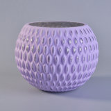 Bowl Shape Purple Glass Candle Holder