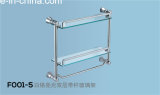 Chrome Glass Towel Shelf/ Double Steel Glass Layer (F001)