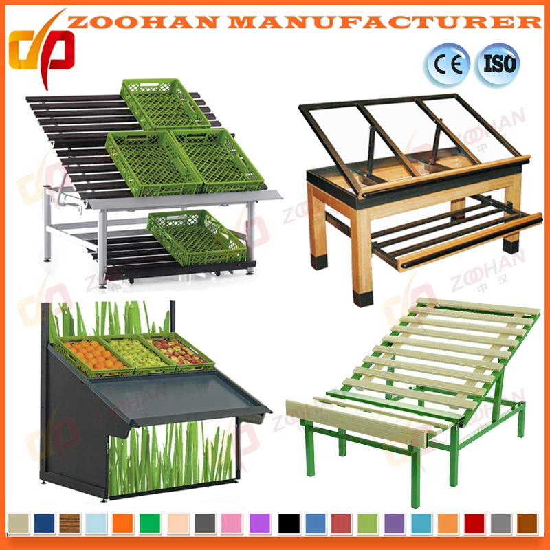 Wooden Store Supermarket Vegetables Fruit Display Shelf Stand Shelves (Zhv20)