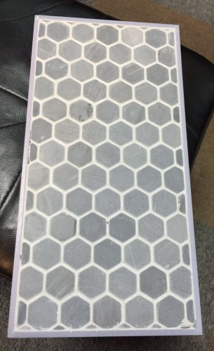 Back and Front Custom Logo Retail Showroom Tabletop Black Acrylic Mosaic Sample Display Tray