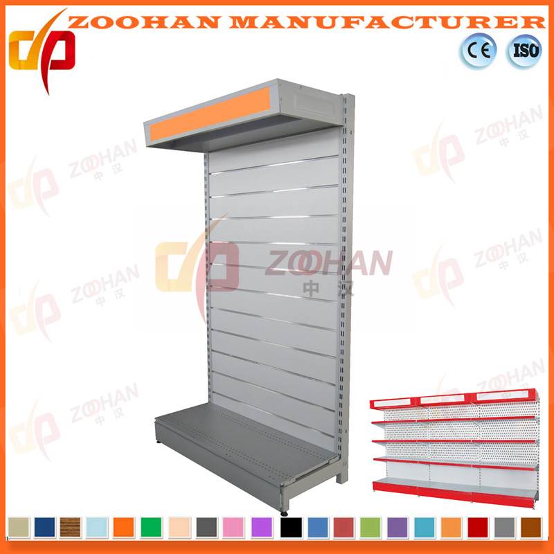 Factory Customized Supermarket Single Sided Slatwall Display Shelving (Zhs243)