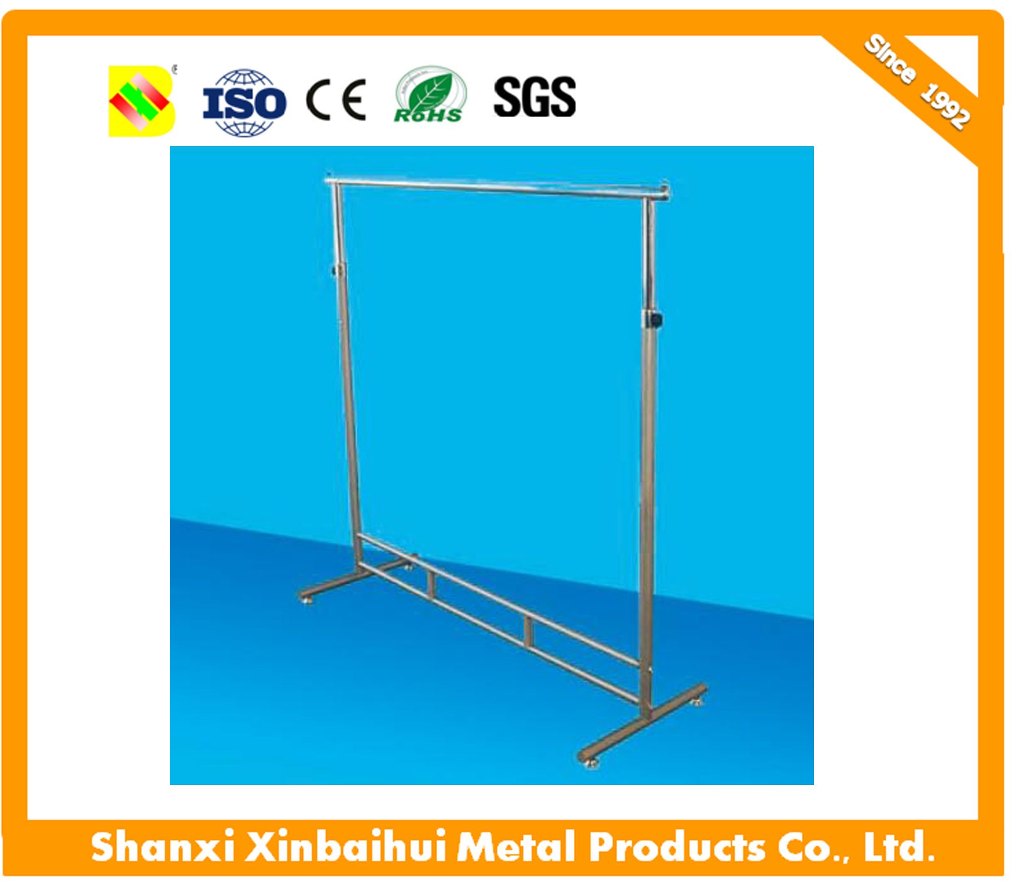 Metal Clothing Display Rack, 4 Way Clothes Display Rack