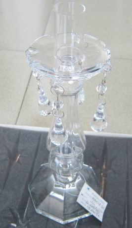 Clear Glass Candle Holder with Single Poster