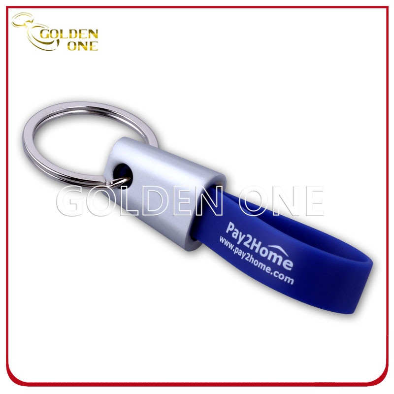 Promotion Gift Custom Silk Screen Printed Silicone Keychain