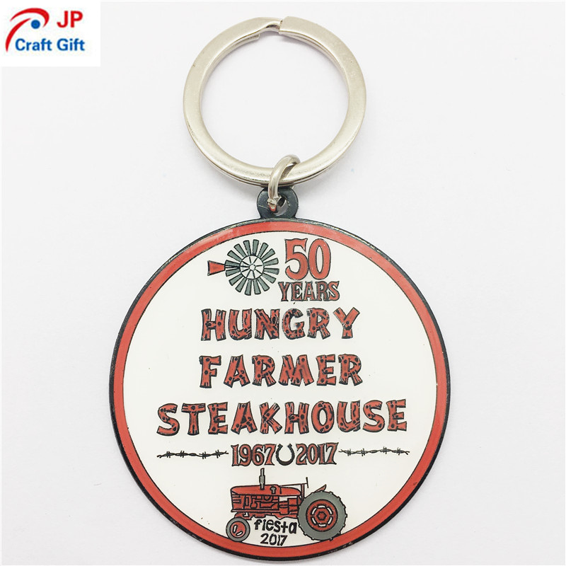 Custom Hungry Farmer Steakhouse Metal Keychain for Souvenir