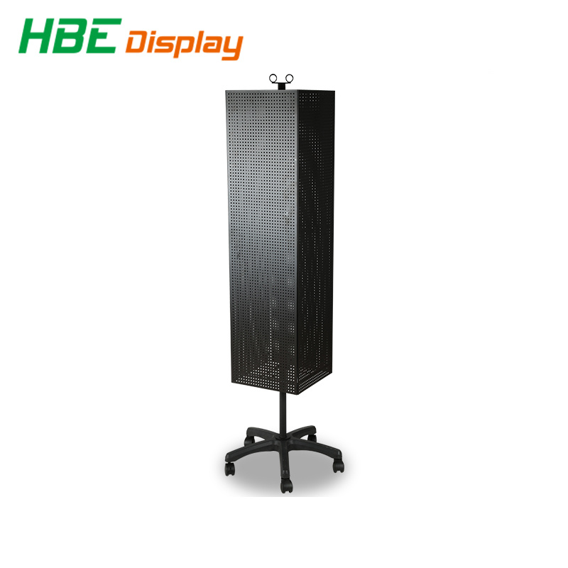 Supermarket Collapsible Metal Pegboard Display Spinner Racks