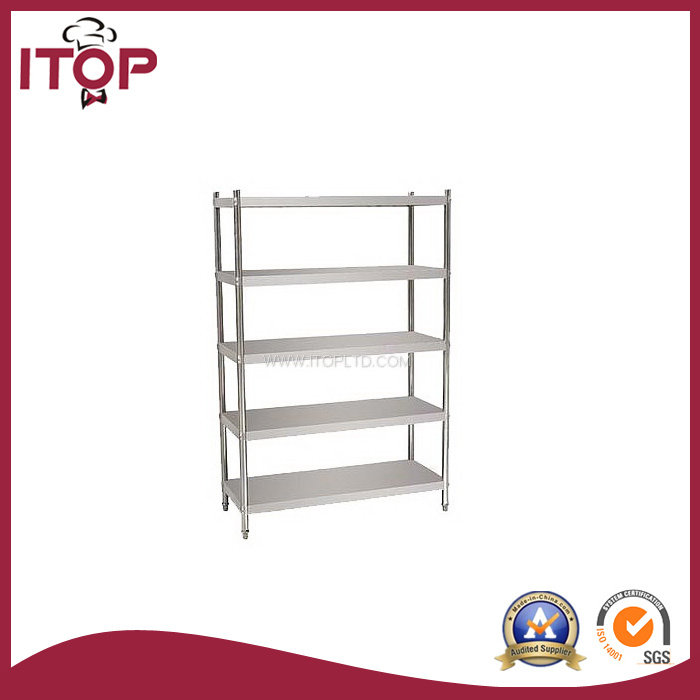 4 Tiers Commercial Stainless Steel & Chrome Plate Wire Shelving (WS)
