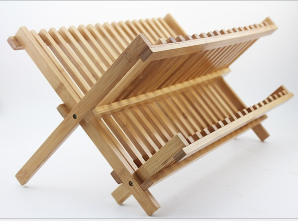 Bamboo Collapsible Dish Rack