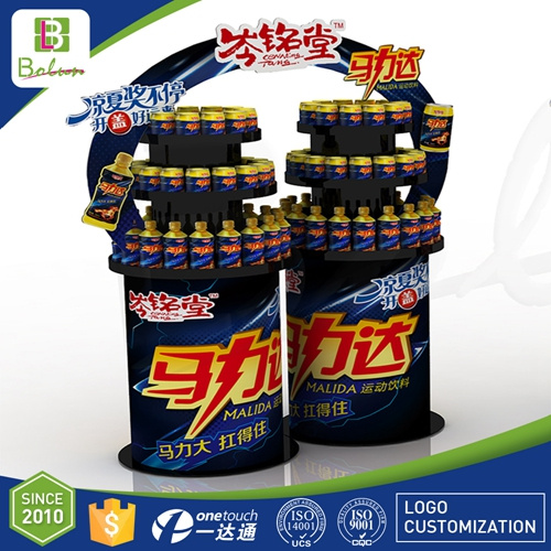 New Design Corrugated Cardboard Water Bottle Display Stand Rack Wholesale