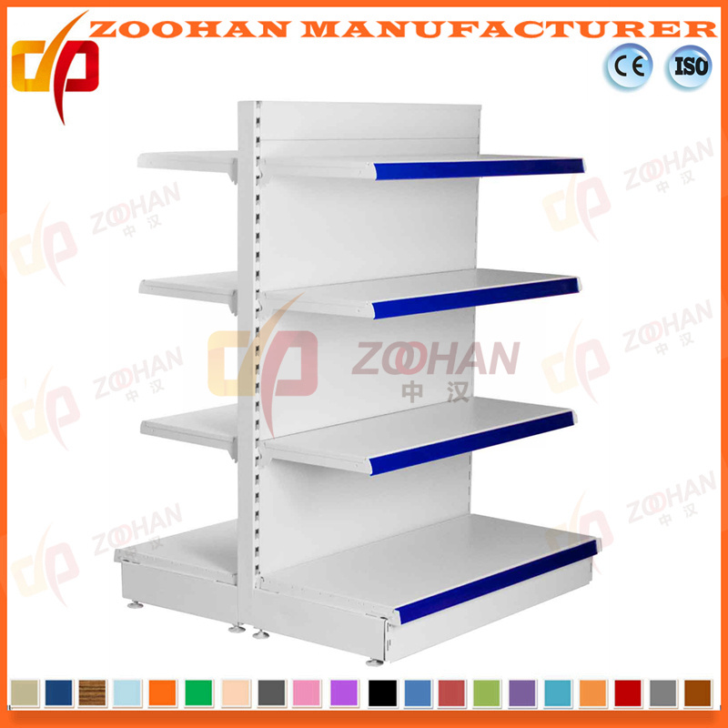 Supermarket Double Sided Plain Back Display Shelf (Zhs166)