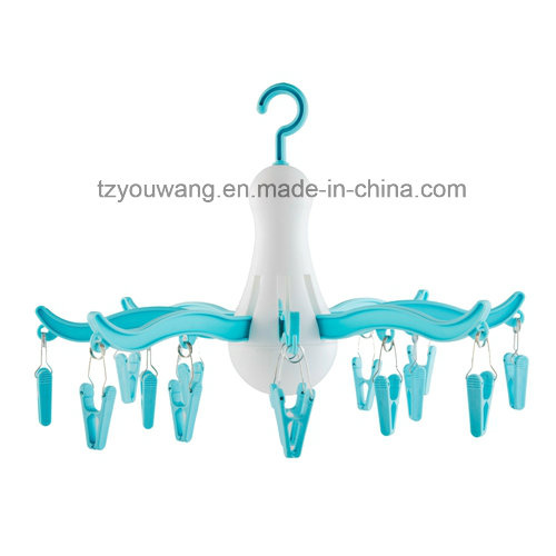 Plastic Folding Underwear Hanger with 16 Clips (Dia. 41 cm)