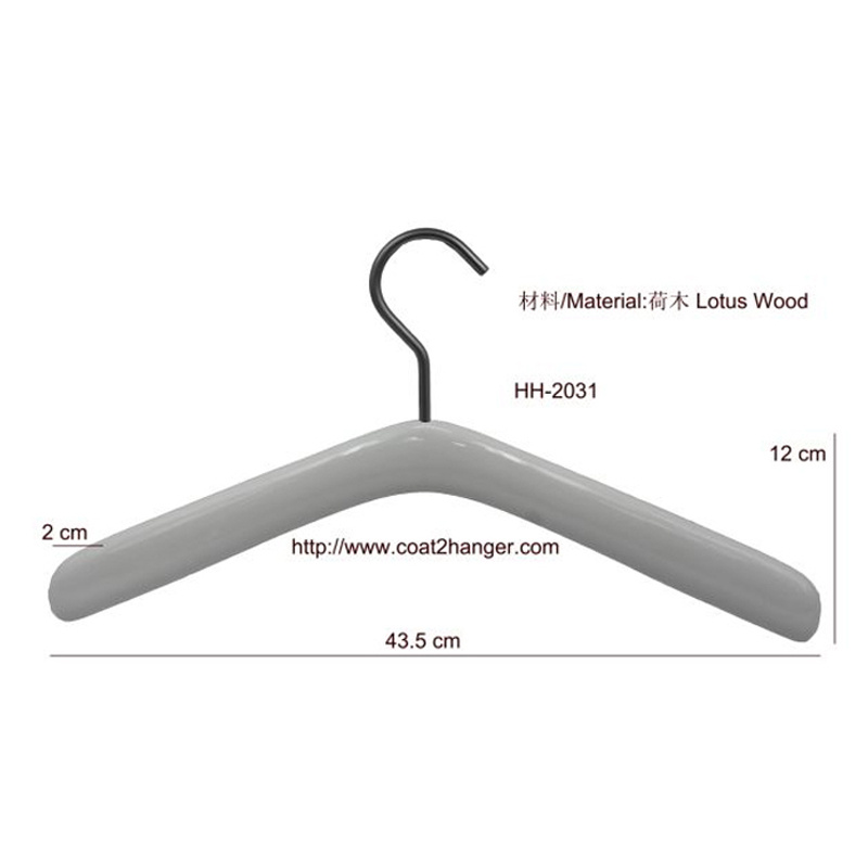 Special Shape Spray Lacquer Paint Bright White Wooden Clothes Hanger