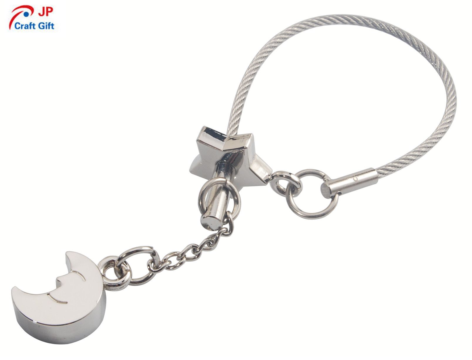Customized High Quality Moon Shape Metal Keyring