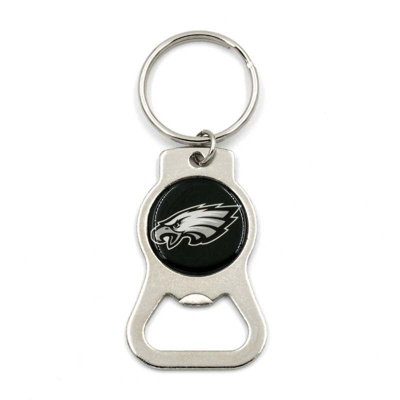 Metal Bottle Opener Keychain with Printed Sticker Key Chain Keyring Keyholder