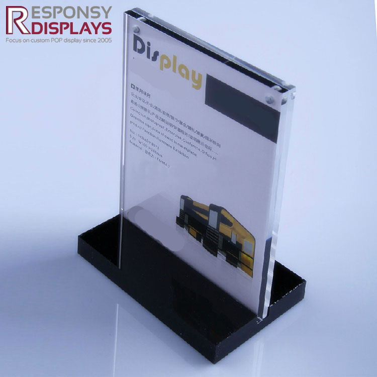 Counter Top Acrylic Poster Card Display Holder Brochure Display Shelf